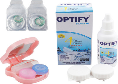 

Optify Combo Pack Monthly Color Contact Lens with Kit (OP-596-Aqua-1) Monthly Contact Lens(1, Aqua, Pack of 1)