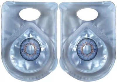 

drr teleservices eye contact lense Monthly Contact Lens(0, sky blue, Pack of 2)