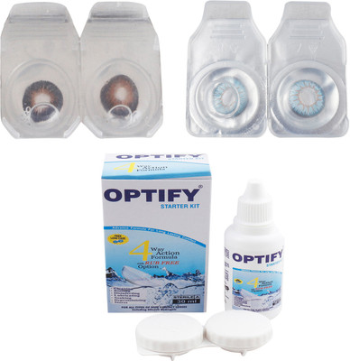 

Optify Combo Pack Monthly Color Contact Lens with Kit (OP-201-Brown-Sky Blue-2) Monthly Contact Lens(1, Brown-Sky Blue, Pack of 2)
