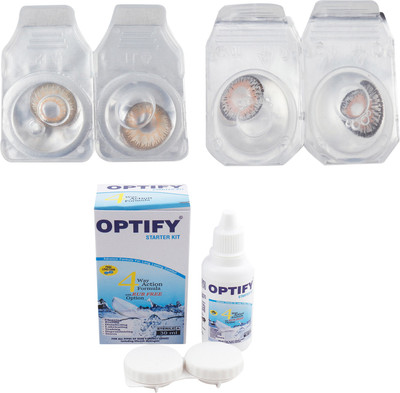 

Optify Combo Pack Monthly Color Contact Lens with Kit (OP-5-Hazel-Grey-2) Monthly Contact Lens(1, Hazel-Grey, Pack of 2)