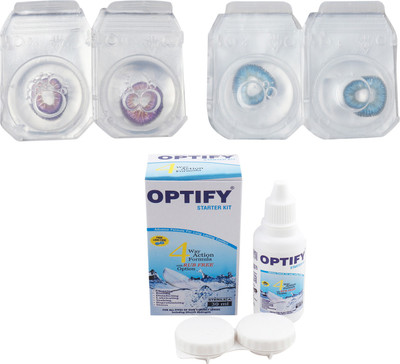 

Optify Combo Pack Monthly Color Contact Lens with Kit (OP-696-Voilet-Sky Blue -2) Monthly Contact Lens(1, Voilet-Sky Blue, Pack of 2)