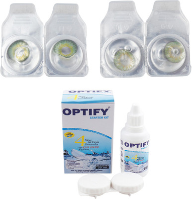 

Optify Combo Pack Monthly Color Contact Lens (OP-374-Dark Green-Green-2) Monthly Contact Lens(1, Dark Green-Green, Pack of 2)