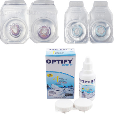 

Optify Combo Pack Monthly Color Contact Lens with Kit (OP-689-Voilet-Sky Blue -2) Monthly Contact Lens(1, Voilet-Sky Blue, Pack of 2)