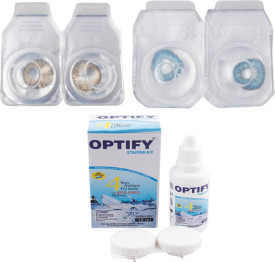 

Optify Combo Pack Monthly Color Contact Lens with Kit (OP-795-Honey-Blue-2) Monthly Contact Lens(1, Honey-Blue, Pack of 2)