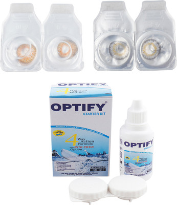 Optify Combo Pack Monthly Color Contact Lens (OP-145-Honey-Dark Grey-2) Monthly Contact Lens(1, Honey-Dark Grey, Pack of 2)