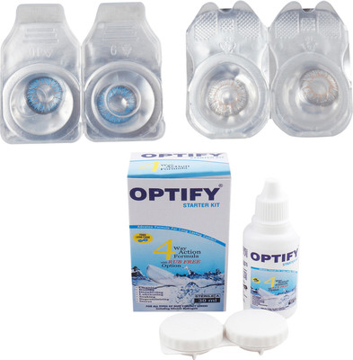 

Optify Combo Pack Monthly Color Contact Lens with Kit (OP-727-Blue-Grey-2) Monthly Contact Lens(1, Blue-Grey, Pack of 2)