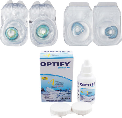 

Optify Combo Pack Monthly Color Contact Lens with Kit (OP-771-Tarquise-Sky Blue -2) Monthly Contact Lens(1, Tarquise-Sky Blue, Pack of 2)