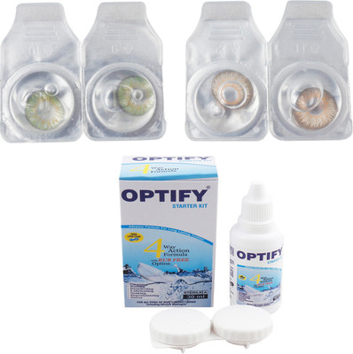 

Optify Combo Pack Monthly Color Contact Lens with Kit (OP-729-Green-Hazel-2) Monthly Contact Lens(1, Green-Hazel, Pack of 2)