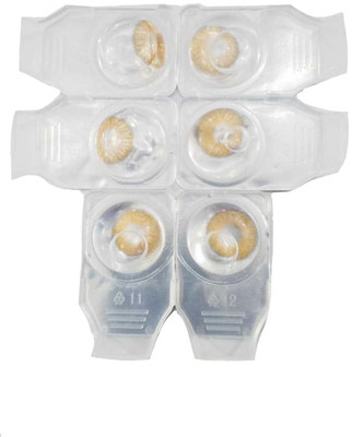 

drr teleservices eye contact lense Monthly Contact Lens(0, honey, Pack of 3)