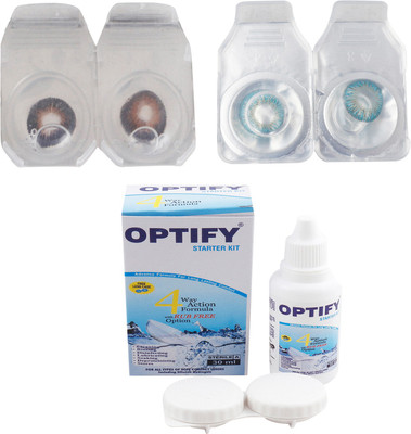 

Optify Combo Pack Monthly Color Contact Lens with Kit (OP-192-Brown-Aqua-2) Monthly Contact Lens(1, Brown-Aqua, Pack of 2)