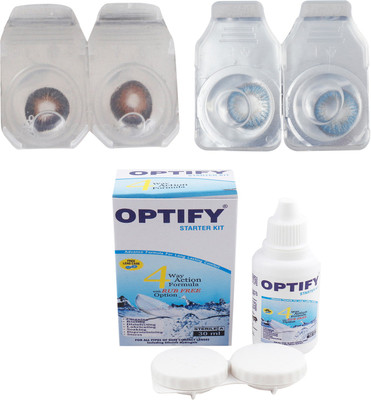 

Optify Combo Pack Monthly Color Contact Lens with Kit (OP-189-Brown-Blue-2) Monthly Contact Lens(1, Brown-Blue, Pack of 2)