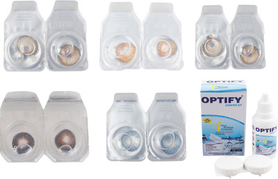 

Optify Combo Pack Monthly Color Contact Lens with Kit (OP-99-Hazel-Honey-Gold-Brown-Blue-5) Monthly Contact Lens(1, Hazel-Honey-Gold-Brown-Blue, Pack of 5)