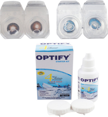 

Optify Combo Pack Monthly Color Contact Lens with Kit (OP-184-Brown-Blue-2) Monthly Contact Lens(1, Brown-Blue, Pack of 2)