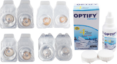 

Optify Combo Pack Monthly Color Contact Lens with Kit (OP-91-Pure Hazel-Honey-Hazel-Grey-4) Monthly Contact Lens(1, Pure Hazel-Honey-Hazel-Grey, Pack of 4)