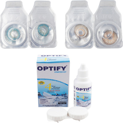 

Optify Combo Pack Monthly Color Contact Lens (OP-454-Blue-Hazel-2) Monthly Contact Lens(1, Blue-Hazel, Pack of 2)