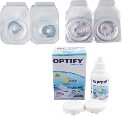 

Optify Combo Pack Monthly Color Contact Lens with Kit (OP-818-Blue-Voilet-2) Monthly Contact Lens(1, Blue-Voilet, Pack of 2)