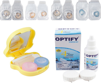 

Optify Combo Pack Monthly Color Contact Lens with Kit (OP-563-Pure Hazel-Honey-Hazel-Blue-4) Monthly Contact Lens(1, Pure Hazel-Honey-Hazel-Blue, Pack of 4)