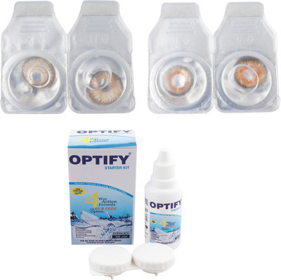 

Optify Combo Pack Monthly Color Contact Lens with Kit (OP-6-Hazel-Honey-2) Monthly Contact Lens(1, Hazel-Honey, Pack of 2)