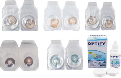 

Optify Combo Pack Monthly Color Contact Lens with Kit (OP-102-Hazel-Honey-Gold-Brown-Blue-5) Monthly Contact Lens(1, Hazel-Honey-Gold-Brown-Blue, Pack of 5)