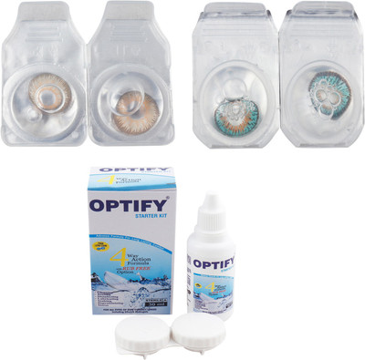 

Optify Combo Pack Monthly Color Contact Lens with Kit (OP-12-Hazel-Tarquise-2) Monthly Contact Lens(1, Hazel-Tarquise, Pack of 2)