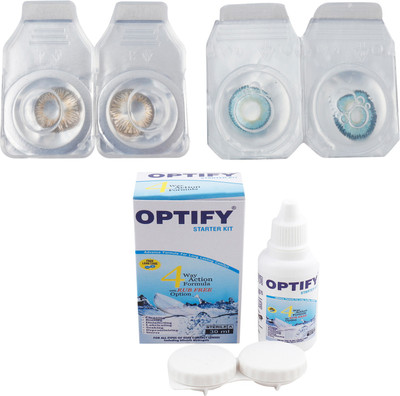 

Optify Combo Pack Monthly Color Contact Lens with Kit (OP-794-Honey-Aqua-2) Monthly Contact Lens(1, Honey-Aqua, Pack of 2)