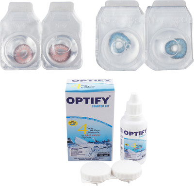 

Optify Combo Pack Monthly Color Contact Lens with Kit (OP-680-Pink-Blue -2) Monthly Contact Lens(1, Pink-Blue, Pack of 2)