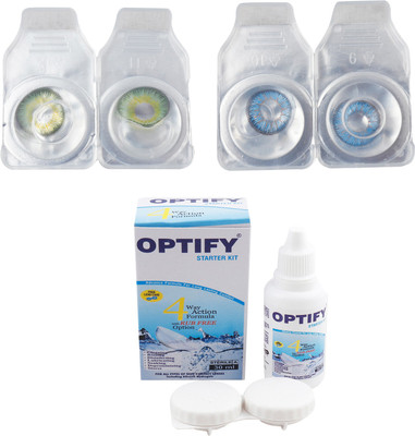 

Optify Combo Pack Monthly Color Contact Lens (OP-373-Dark Green-Blue -2) Monthly Contact Lens(1, Dark Green-Blue, Pack of 2)