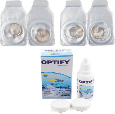 

Optify Combo Pack Monthly Color Contact Lens with Kit (OP-756-Brown-Honey-2) Monthly Contact Lens(1, Brown-Honey, Pack of 2)