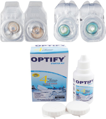 

Optify Combo Pack Monthly Color Contact Lens with Kit (OP-170-Hazel-Tarquise-2) Monthly Contact Lens(1, Hazel-Tarquise, Pack of 2)