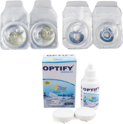

Optify Combo Pack Monthly Color Contact Lens with Kit (OP-732-Green-Blue-2) Monthly Contact Lens(1, Green-Blue, Pack of 2)
