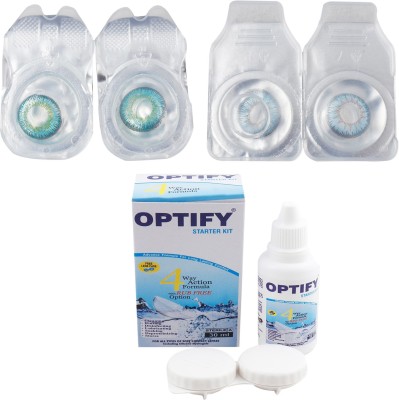 

Optify Combo Pack Monthly Color Contact Lens with Kit (OP-764-Tarquise-Sea Blue -2) Monthly Contact Lens(1, Tarquise-Sea Blue, Pack of 2)