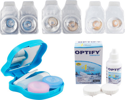 

Optify Combo Pack Monthly Color Contact Lens with Kit (OP-524-Blue-Hazel-Honey-3) Monthly Contact Lens(1, Blue-Hazel-Honey, Pack of 3)