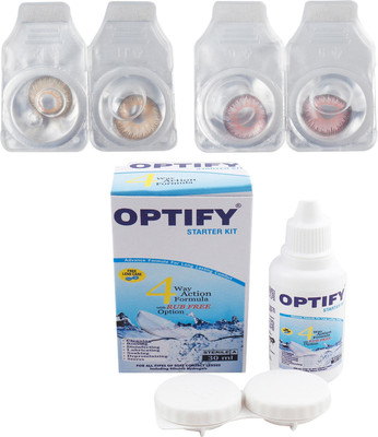 

Optify Combo Pack Monthly Color Contact Lens with Kit (OP-163-Hazel-Pink-2) Monthly Contact Lens(1, Hazel-Pink, Pack of 2)