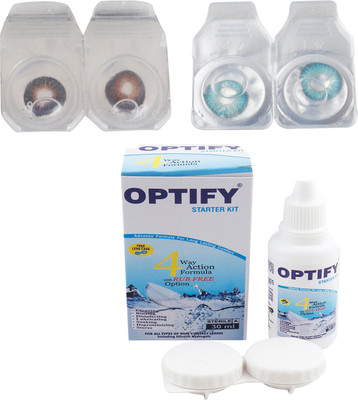 

Optify Combo Pack Monthly Color Contact Lens with Kit (OP-186-Brown-Aqua-2) Monthly Contact Lens(1, Brown-Aqua, Pack of 2)