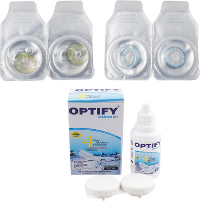 

Optify Combo Pack Monthly Color Contact Lens with Kit (OP-731-Green-Sky Blue-2) Monthly Contact Lens(1, Green-Sky Blue, Pack of 2)