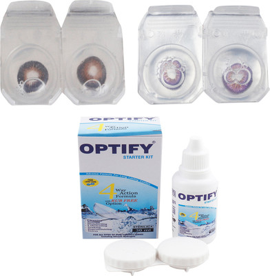 

Optify Combo Pack Monthly Color Contact Lens with Kit (OP-194-Brown-Voilet-2) Monthly Contact Lens(1, Brown-Voilet, Pack of 2)