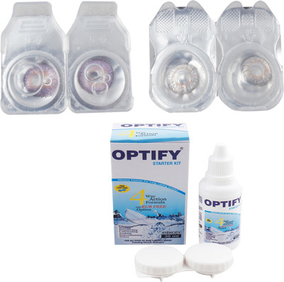 

Optify Combo Pack Monthly Color Contact Lens with Kit (OP-752-Voilet-Grey-2) Monthly Contact Lens(1, Voilet-Grey, Pack of 2)