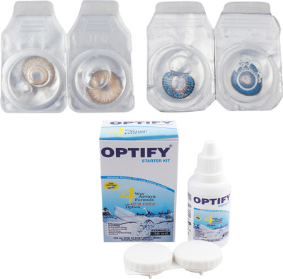 

Optify Combo Pack Monthly Color Contact Lens with Kit (OP-755-Brown-Blue-2) Monthly Contact Lens(1, Brown-Blue, Pack of 2)