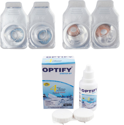 

Optify Combo Pack Monthly Color Contact Lens (OP-389-Blue-Hazel-2) Monthly Contact Lens(1, Blue-Hazel, Pack of 2)