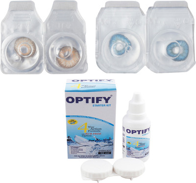 

Optify Combo Pack Monthly Color Contact Lens with Kit (OP-761-Brown-Sky Blue-2) Monthly Contact Lens(1, Brown-Sky Blue, Pack of 2)