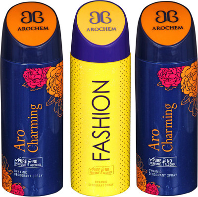 

arochem ARO CHARMING & FISHION DEODORANT SPRAY Body Spray - For Men & Women(600 ml, Pack of 3)
