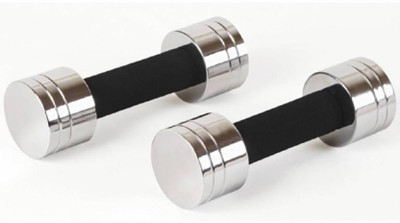 

SERVICES524X7 STEEL CHROME Fixed Weight Dumbbell(2 kg), Silver