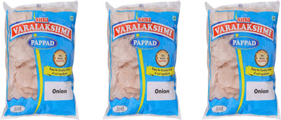 

Varalakshmi Onion Flavoured Sabudana Pappad 500 Grams (Pack of 3) 500 g(Pack of 3)