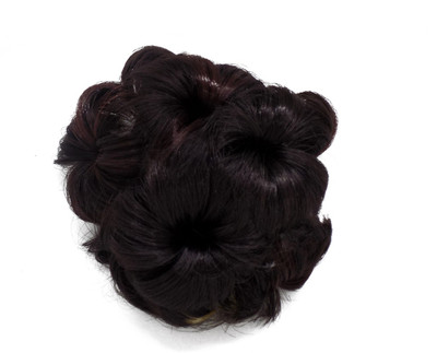 

PELO Curly Bun Extension With Highlighting, Synthetic Juda Extension For Women, Dark Brown, Pack Of 1 Bun(Brown)