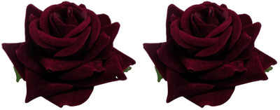 

BOXO Artificial New Flower Hair Clips For Girls, Flower Hair Clip For Women And Girls, Set Of 2, Hair Accessories, Maroon, Pack Of 1 Hair Clip(Maroon)