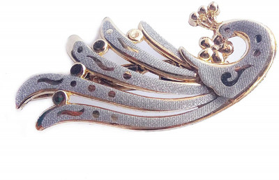 

Foreign Holics Beautful Peacock Banana Hair Clip with Good Grip (Golden and Silver) Banana Clip(Multicolor)