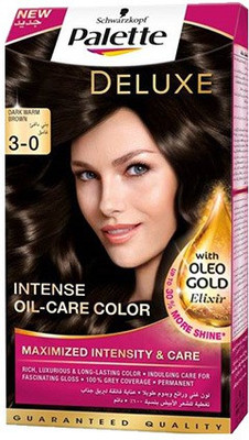 

Schwarzkopf Palette Deluxe Oil- Care Color Permanent 3-0 Dark Warm Brown (115ml) - Set of 2 Hair Color(Dark Warm Brown)