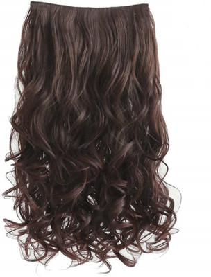 

Yashansh 5 CLIP ON CURLY NATURAL BROWN HAIR EXTENSION Hair Extension