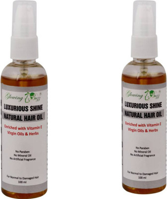 

Glowing Buzz Luxurious Shine Natural hair Oil for smooth,shiny and long hair Hair Oil(220 ml)