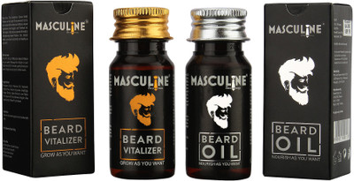

Masculine Beard Oil and Vitalize 30ml each Hair Oil(60 ml)